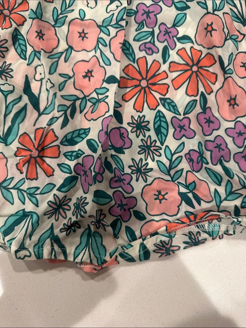 Girls Floral Tassel Tunic Cover Up- Multicolor